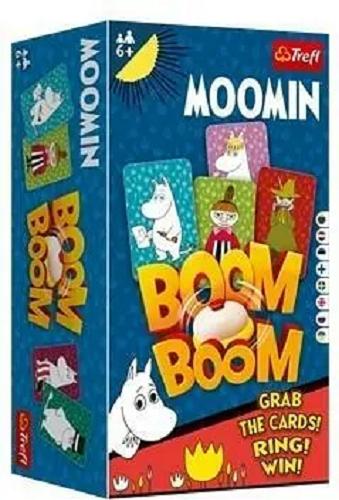 Okładka książki Boom boom - moomin [Gra planszowa] / pomysł gry Sławomir Czuba, Wiktor Fabiański, Piotr Milewski, Grzegorz Traczykowski, Aneta Wróblewska, Jacek Zdybel.