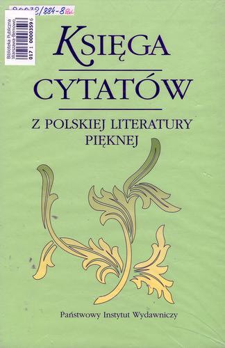 Okładka książki  Księga cytatów : z polskiej literatury pięknej od XIV do XX wieku  7