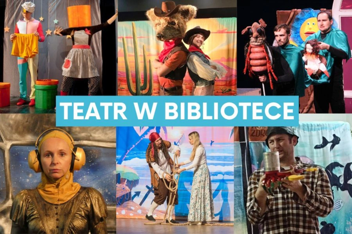 Kolaż zdjęć z przedstawień teatralnych dla dzieci 