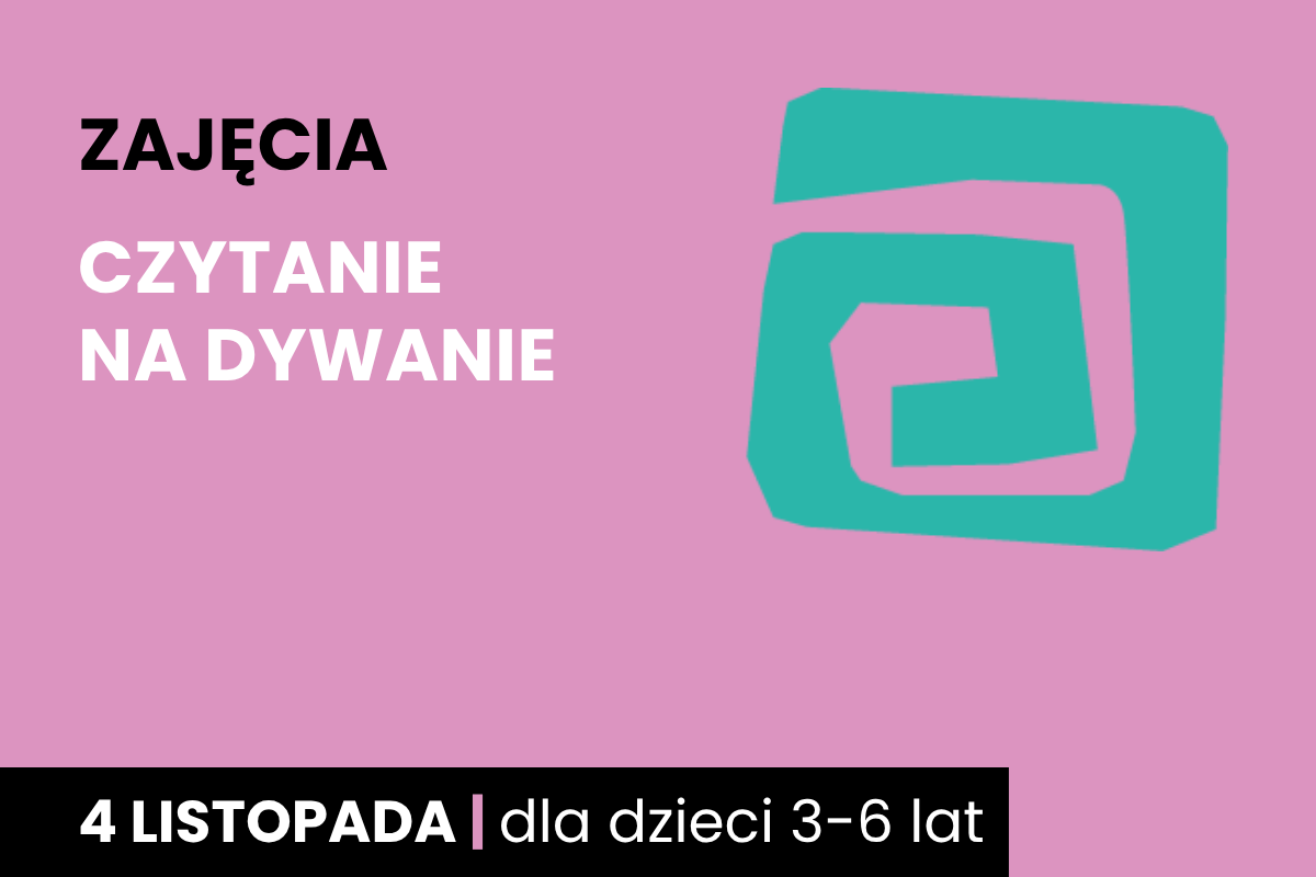 Rysunek zielonej spirali. Do tego tekst: zajęcia; czytanie na dywanie; 4 listopada; dla dzieci 3-6 lat.