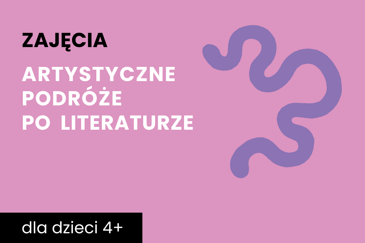 Rysunek wijącej się ścieżki. Do tego tekst; zajęcia; artystyczne podróże po literaturze; dla dzieci 4 plus.