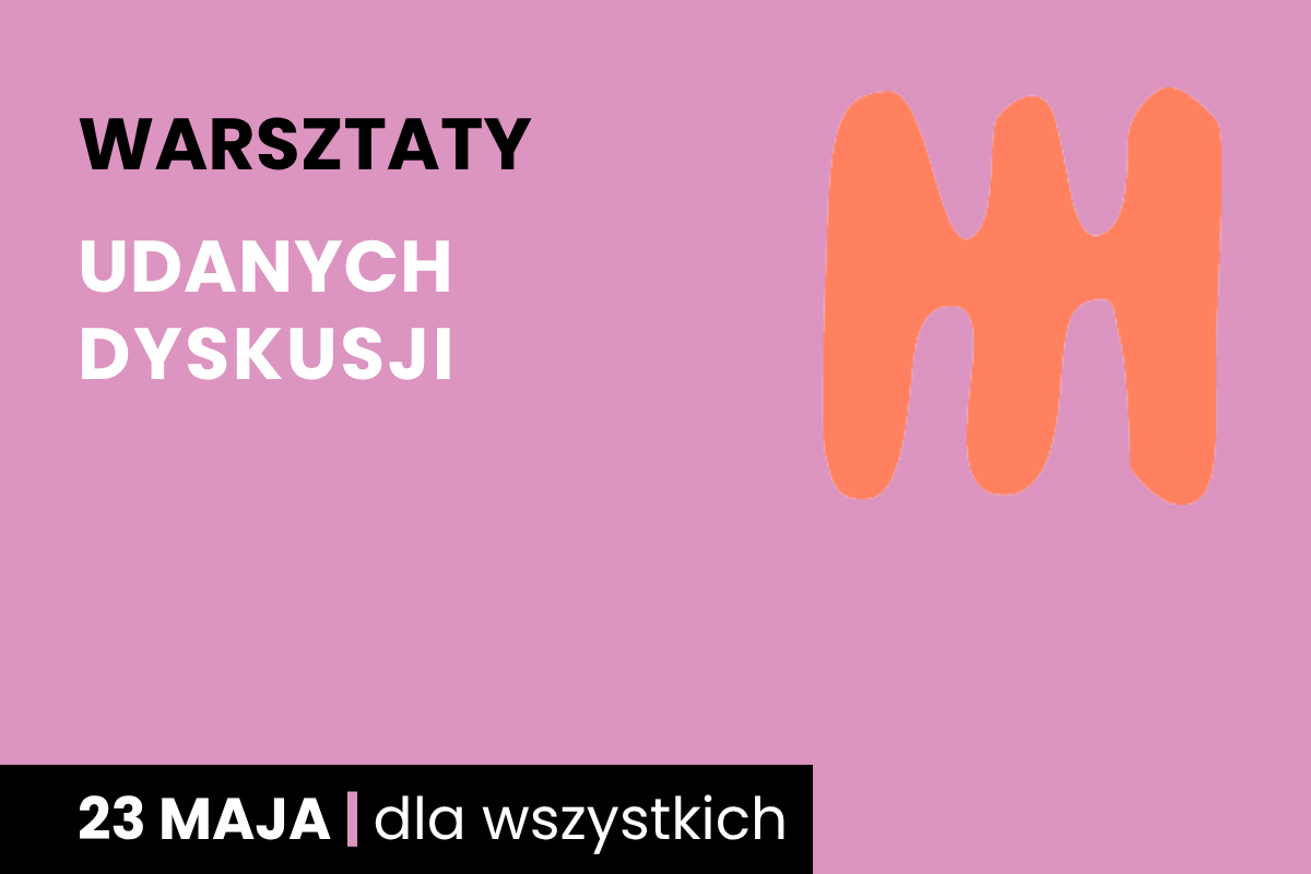 Rysunek jakby trójzębnego, dwustronnego grzebienia. Do tego tekst: warsztaty; Tu psom wolno; 24 kwietnia; dla opiekunów psów.