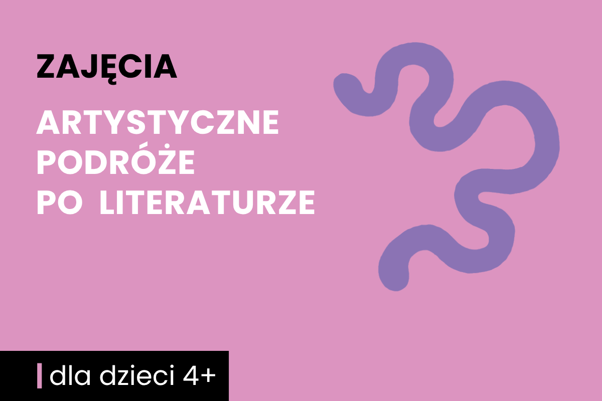 Rysunek wijącej się ścieżki. Do tego tekst; zajęcia; artystyczne podróże po literaturze; dla dzieci 4 plus.