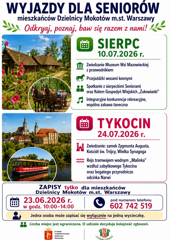 Wiejskie domy kryte strzechą, malwy, bryczka z ludźmi ciągnięta przez dwa konie, widok miasta z kościołem w centrum, tramwaj wodny, treść napisów zawarta w artykule