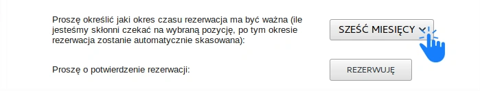 Przykład rezerwacji na jakiś czas
