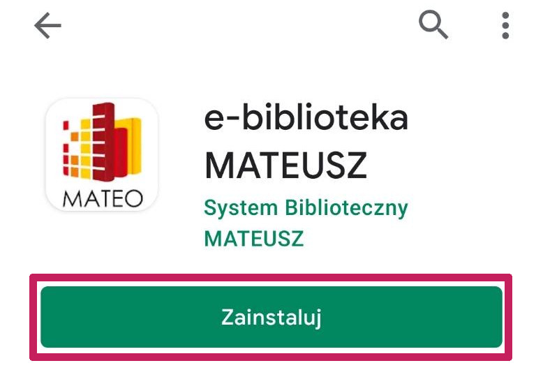 Aplikacja e-biblioteka MATEUSZ