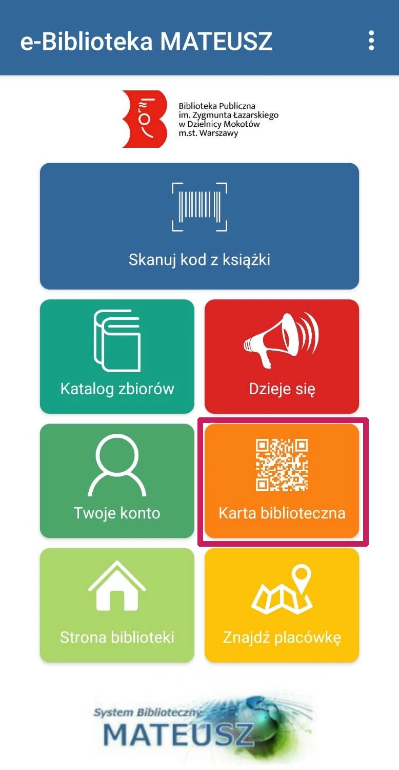 Aplikacja e-biblioteka MATEUSZ