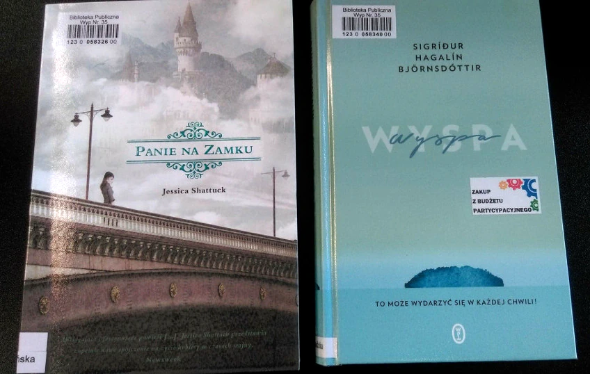 Okładki książek Panie na zamku i Wyspa.