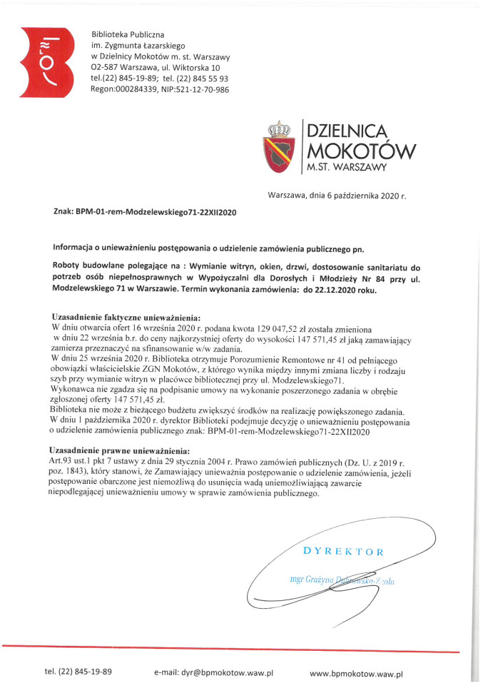 Unieważnienie przetargu