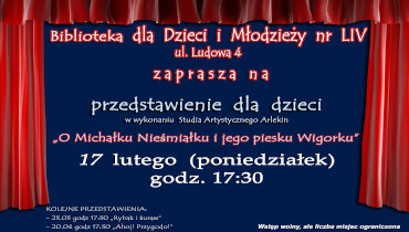 Plakat wydarzenia O Michałku Nieśmiełku i jego piesku Wigorku