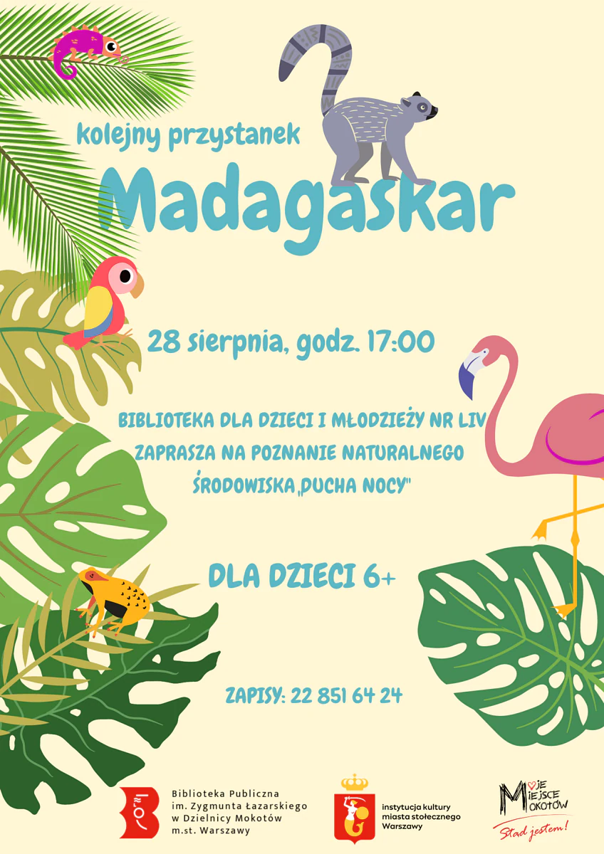 Na kilku egzotycznych liściach znajdują się egzotyczne zwierzęta. Do tego tekst zawarty w artykule.