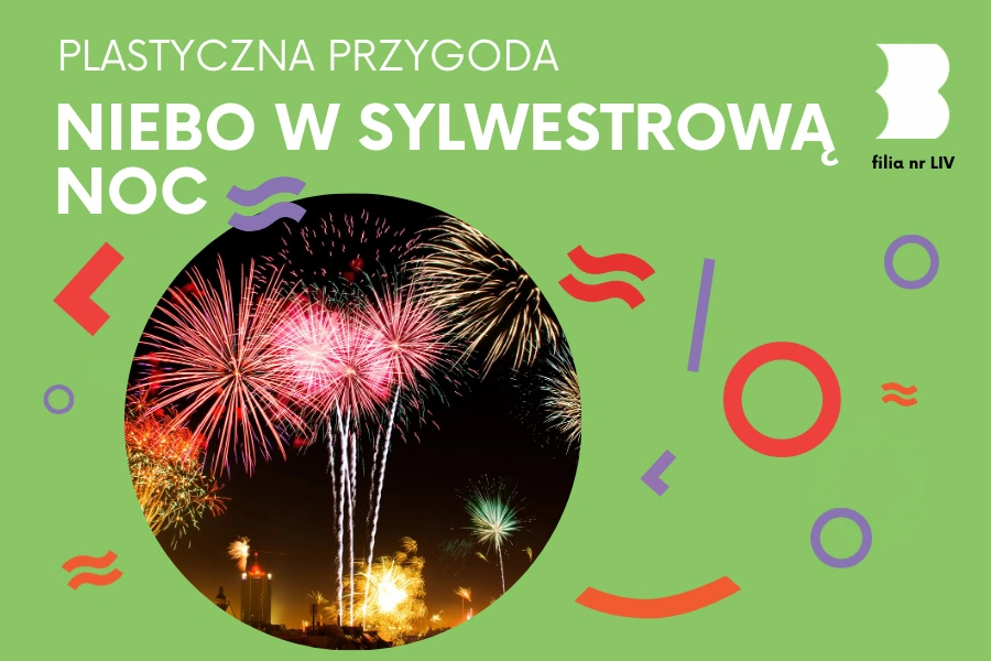 Nocne niebo nad miastem rozświetlone kolorowymi fajerwerkami.