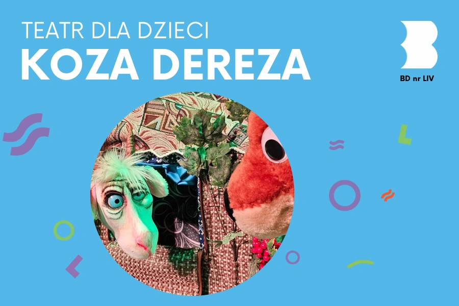 Dwie kukiełkowe głowy zwierząt. Jedna wystaje jakby z domku.
