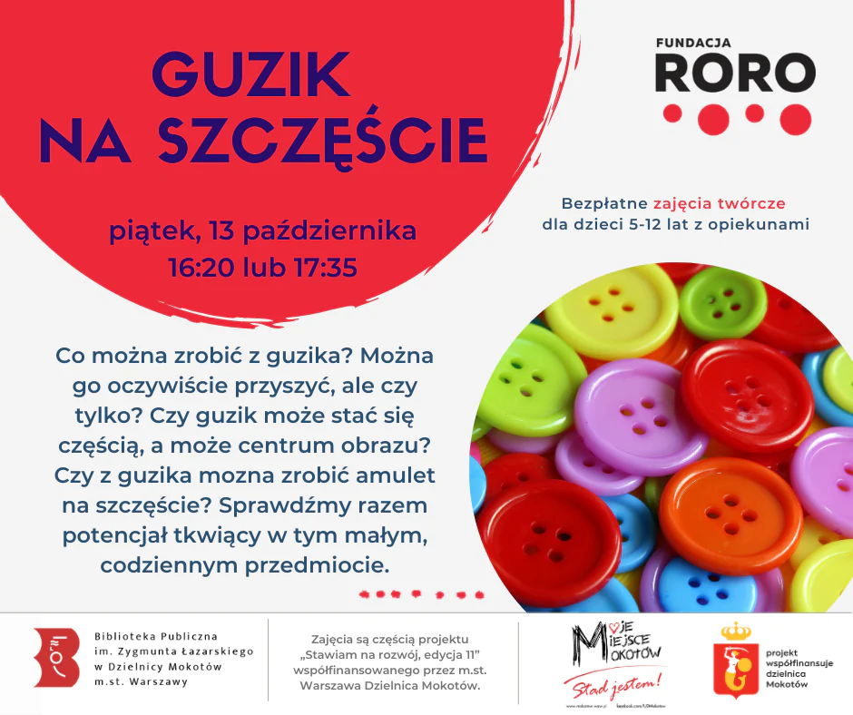 Poza tekstem zawartym w artykule, w prawym dolnej ćwiartce w kole mamy zdjęcie wielu, kolorowych guzików.