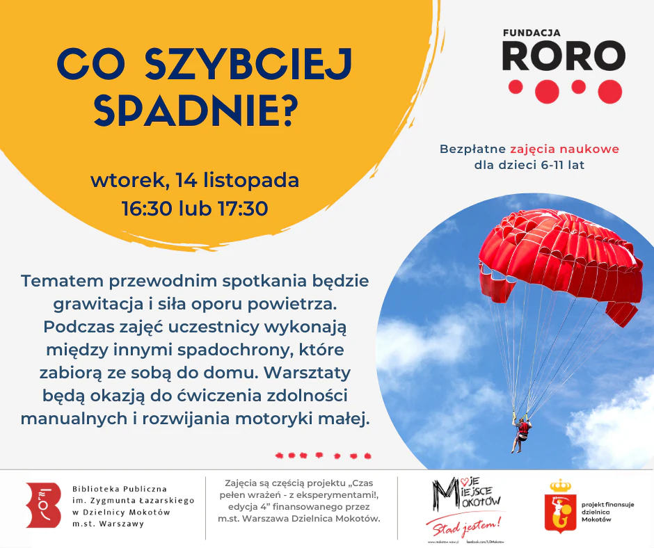 Poza tekstem zawartym w artykule znajduje się kółko ze zdjęciem spadochroniarza na tle błękitnego nieba i białych chmur.