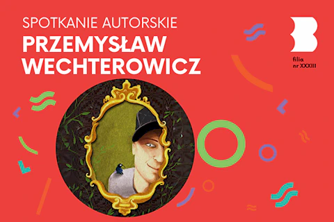 Rysunek lustra, w którym odbija się połowa młodego mężczyzny z czapce i ptakiem na ramieniu.