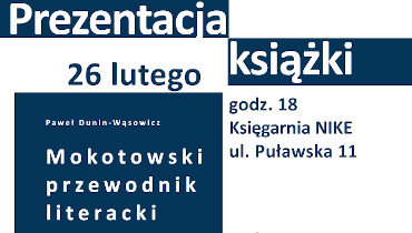 Plakat wydarzenia Mokotowski przewodnik literacki