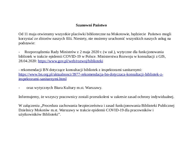 Pismo od Dyrektora
