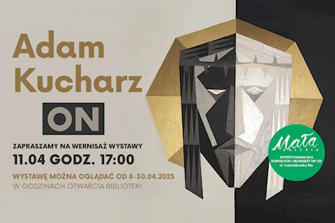 Modernistyczny obraz w stalowej tonacji twarzy Jezusa w złotej koronie cierniowej.