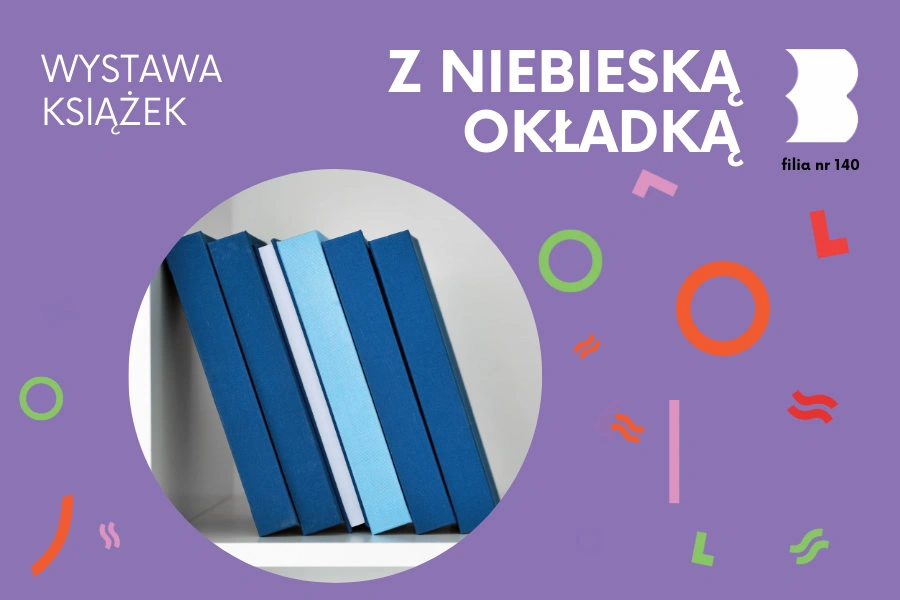Na półce stoi kilka książek z niebieskimi grzbietami.