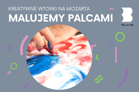 Pomazane farbą palce coś malują na białym płótnie.