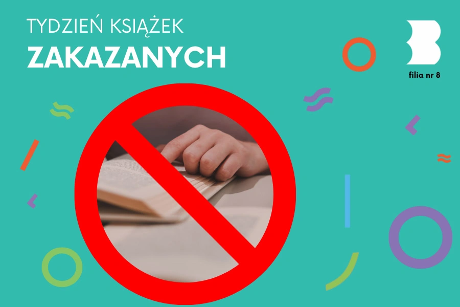 W znaku zakazu widnieje zdjęcie dłoni przesuwającej się po otwartej książce.
