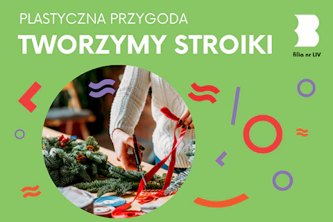 Kobiece ręce przycinają czerwoną wstążkę. Na stole leży też kilka gałęzi z choinki.