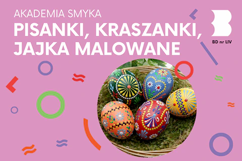 Pięć barwnie pomalowanych pisanek.