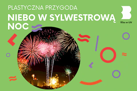 Nocne niebo nad miastem rozświetlone kolorowymi fajerwerkami.