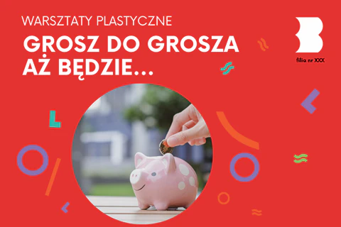 Dłoń wkłada pieniążek do świnki skarbonki.