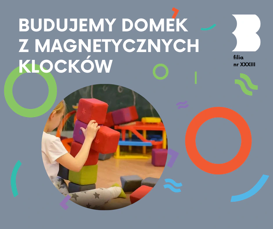 Blond dziewczynka zaczyna budować coś z klocków magnetycznych.