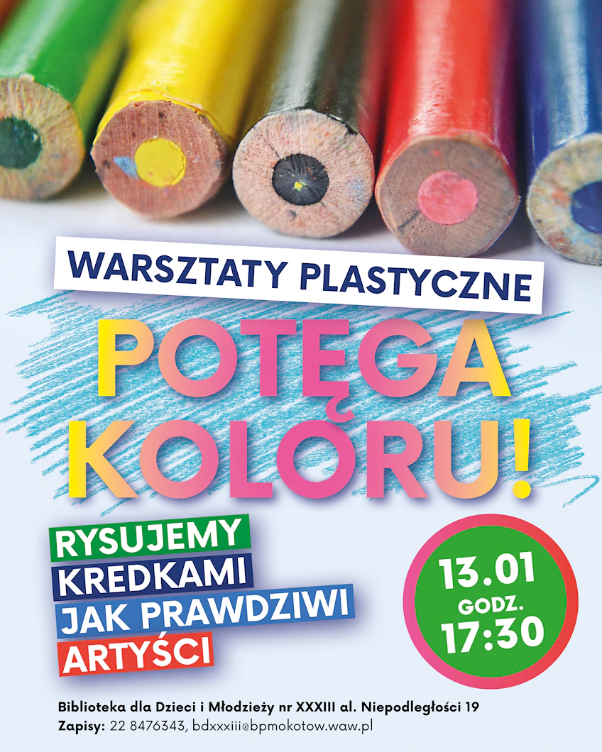 Kolorowe kredki leżą na białym tle.