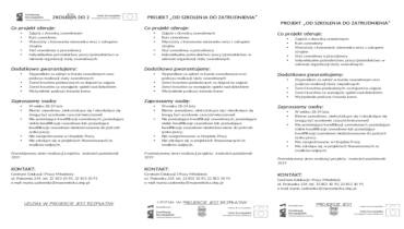 Ulotka projektu Od szkolenia do zatrudnienia