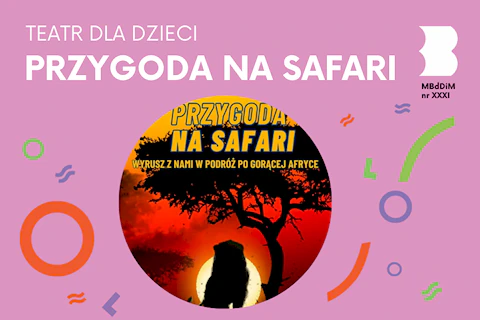 Na tle zachodzącego Słońca sylwetka lwa pod rozłożystym afrykańskim drzewem.