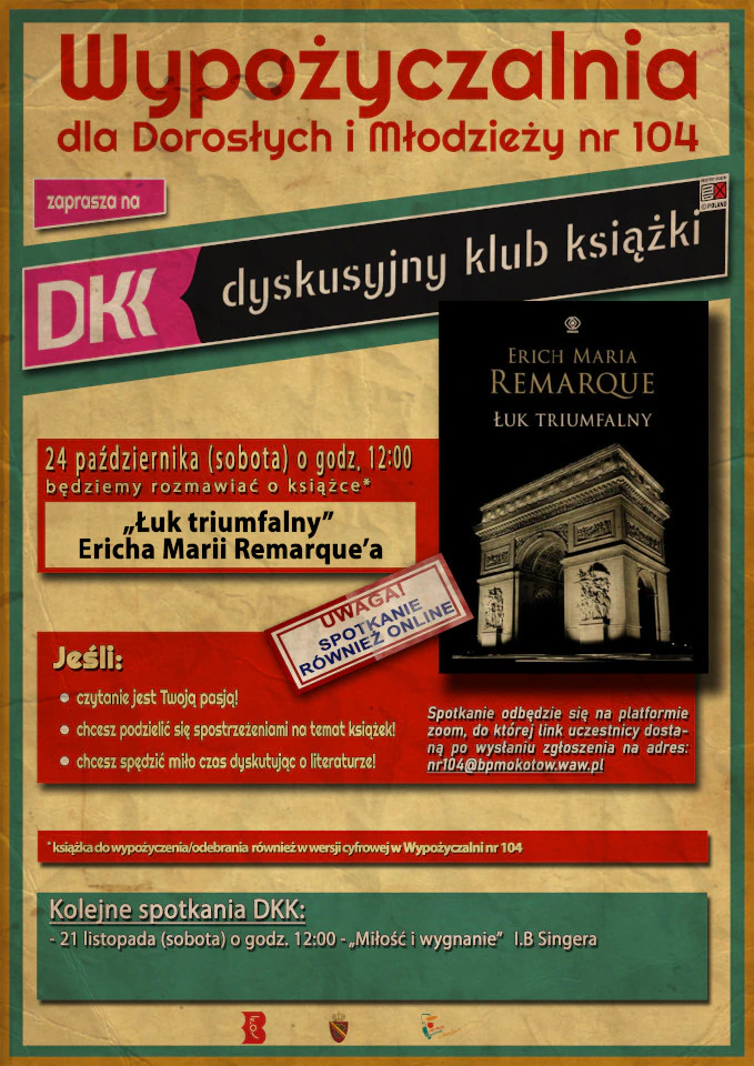 Plakat wydarzenia DKK Październik
