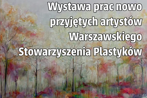 Obraz kilku drzew, gdzie zielone liście zastąpiono wielobarwnymi plamami, tak jak zieleń pod drzewami.