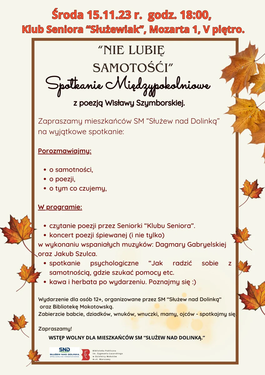 Kilka jesiennych liści, a do tego tekst zawarty w artykule.