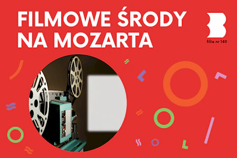 Projektor na taśmy filmowe skierowany jest w kierunku jasnego ekranu.