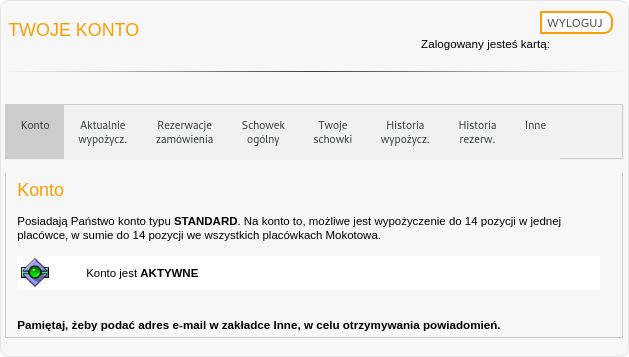 konto biblioteczne