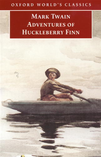 Okładka książki Adventures of Huckleberry Finn /  Mark Twain ; edited with an introduction and notes by Emory Elliott.