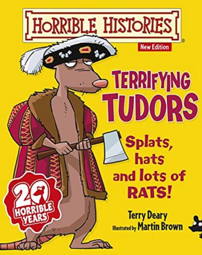 Okładka książki Terrifying Tudors / Terry Deary ;illustrated by Martin Brown.