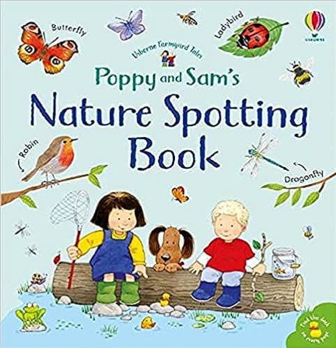 Okładka książki Poppy and Sam`s Nature Spotting Book / Kate Nolan ; illustrated by Nat Hues and Simon Taylor-Kielty ; designed by Kate Rimmer.