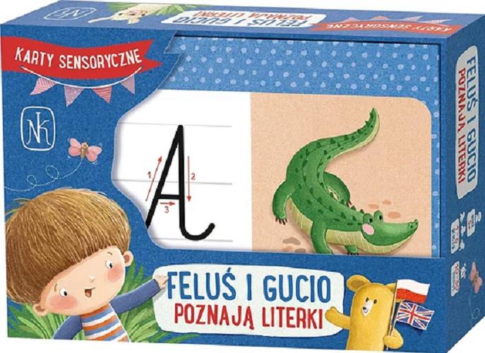 Okładka książki Feluś i Gucio poznają literki [Gra planszowa] / Justyna Kesler ; ilustracje Marianna Schoett.