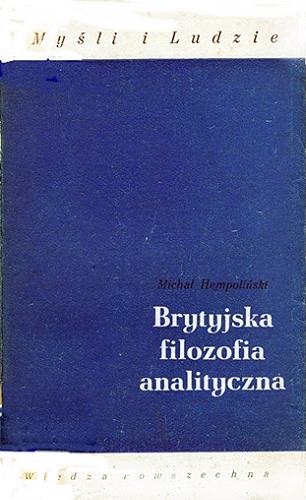 Okładka książki  Brytyjska filozofia analityczna  1