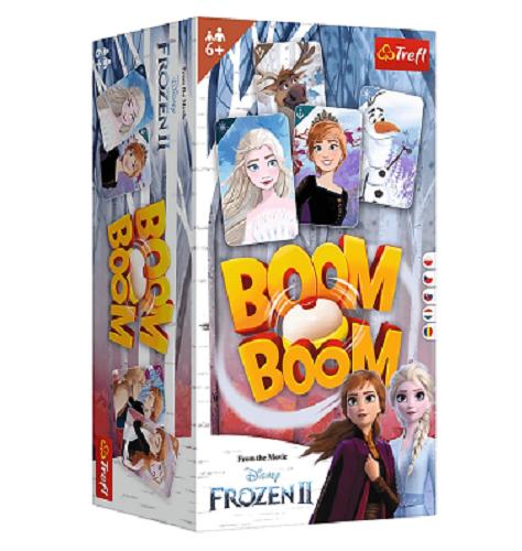 Okładka  Boom, boom : [Gra planszowa] : Frozen II / Pomysł gry: Sławomir Czuba, Wiktor Fabiański, Piotr Milewski, Grzegorz Traczykowski, Aneta Wróblewska, Jacek Zdybel; ilustracje dodatkowe oraz opracowanie graficzne: Adam Strzelecki, Kamila Mrożek.