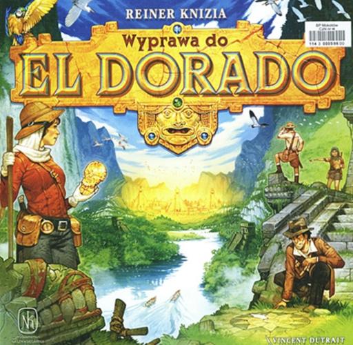 Okładka książki Wyprawa do El Dorado / [Gra planszowa] Reiner Knizia ; ilustracje i projekt graficzny: Vincent Dutrait ; tłumaczenie: Michał Stajszczak.