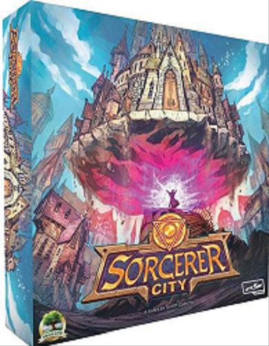 Okładka książki Sorcerer City / [Gra planszowa] design: Scott, Caputo; ilustration: Damien Mammoliti; graphic design & layout: Kate Finch, Joel Finch.