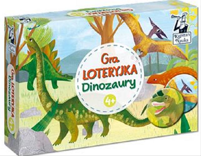 Okładka książki Gra loteryjka : [Gra edukacyjna], Dinozaury / ilustracje Agnieszka Ulatowska.