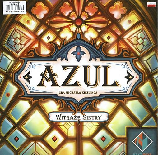 Okładka książki Azul : [Gra planszowa] : witraże Sintry / Michael Kiesling ; ilustracje Chris Quiliams ; tłumaczenie Przemysław Korzeniewski.