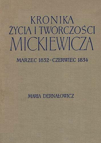 Okładka książki  Kronika życia i twórczości Mickiewicza : Od 